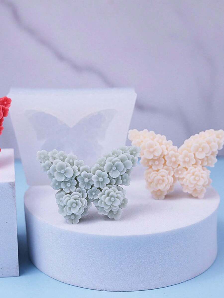 1pc Butterfly Shaped Aroma Plaster, Candle, Wax Or Silicon Mold For Decorating. Buy Two For A Better Deal. - White - View 1