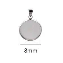 10 件/批适用于 6 8 10 12 14 16 18 20 25 30 毫米不锈钢树脂镂空凸圆形底盘镶嵌边框吊坠珠宝 DIY 珠宝配件吊坠项链