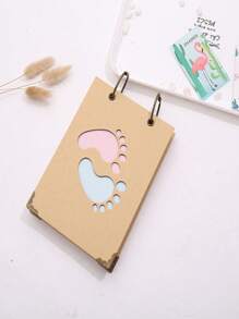 Album tự làm tiệc mừng em bé, album ảnh in, sổ lưu bút, sổ lưu bút giấy kraft hình voi có chữ ký, thiệp tư vấn, trang trí tiệc sinh nhật, quà tặng lễ Phục sinh cho tiệc mừng em bé, đồ dùng cho bé gái/bé trai - Màu vàng - Xem 5