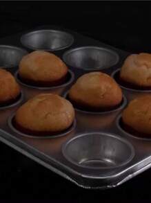 DeTODO Tray Mold For 12 Cupcakes Muffins Non-Stick Pastry - Xám - Xem 8