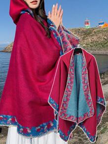 女式花卉印花披肩,四季百搭的春夏秋冬披肩 - 粉色 - 查看 5