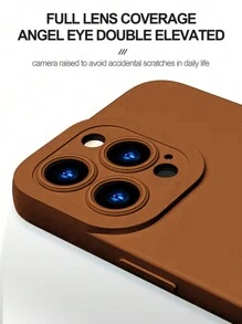 1pc Khaki-color Shockproof Phone Case With Camera Protection Compatible With Iphone
