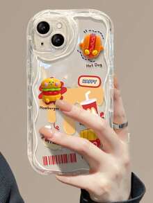 手機殼配件,奶油色透明手繪手機殼,適用於蘋果手機 - 彩色 - 查看 3