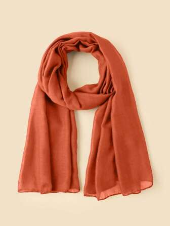 1 件纯色长围巾头巾，适合清真寺头巾使用，防晒