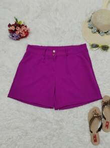 Plus Size Shorts - Màu tím - Xem 1