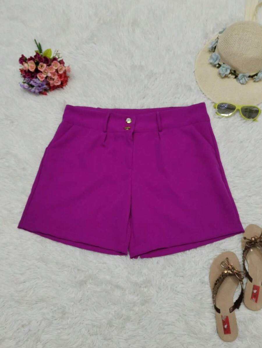 Plus Size Shorts - Màu tím - Xem 1