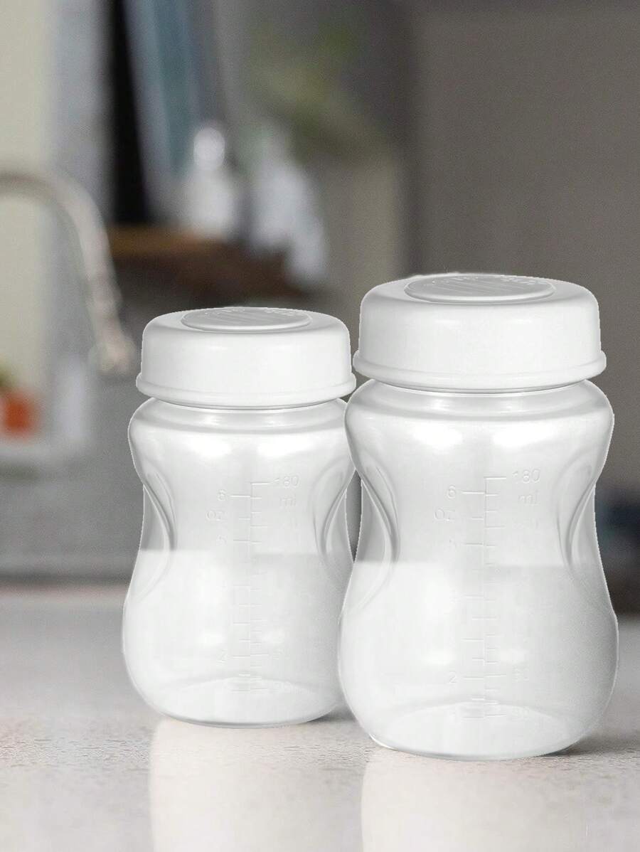 1pc/3pcs/6pcs Reusable 6oz 180ml Breast Milk Collection And Storage Bottle With Wide Neck, Compatible With 5cm Diameter Breast Pumps
