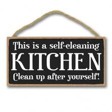 Kitchen Decoration, A Self-Cleaning Wall Art For Kitchen, Decorative Wood Sign Home Decor,Home Decor ,Room Decor,Wall Decor Gifts Birthday Graduation