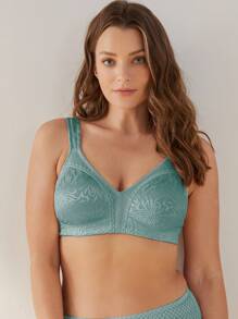 WINGSLOVE Plus Size Wireless Soft Full Coverage Bra For Women - Cadet Blue - View 7