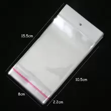 100 个透明自封粘性袋 OPP 袋塑料储物袋带挂孔适用于珠宝展示包装 - 無色 - 查看 17