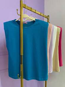 Women T-Shirts - Teal Blue - View 3