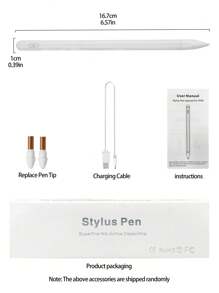 Lápiz óptico recargable activo anti-operación errónea específico para tabletas Apple - Blanco - Ver 8