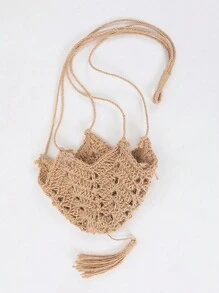 1 件波西米亚花边植物吊篮悬挂植物花盆架庭院花园墙壁装饰家居花园用品悬挂装饰