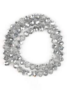AB Clear Rondelle Crystal Beads Faceted Czech Glass Beads Loose Spacer Beads for Jewelry Making DIY Bracelet Accessories - Silver - View 2