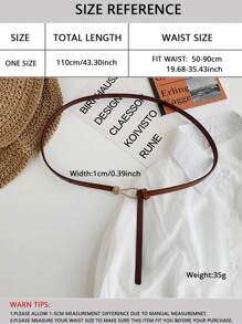 1 件棕色女士打结细腰带，适合连衣裙、西装、毛衣、装饰腰带夏季、学校