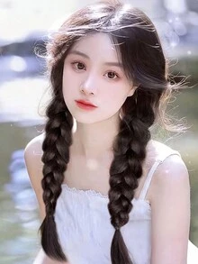 2入組16寸髮辮假髮,甜美風和迷人的合成纖維髮辮假髮適用於女性雙馬尾髮型,合適的適用於日常生活 - Black-brown - 查看 2