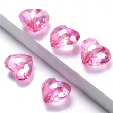 20入組12x19mm亞克力AB顏色透明珠子帶洞DIY首飾製作,心形