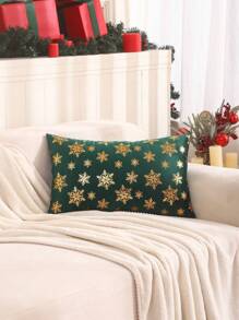 Miater 1 件絲絨金色印花聖誕枕套 - 橄欖綠 - 查看 7