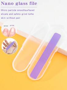 1入組納米玻璃指甲文件,修指甲光亮拋光棒,用於修邊和磨光指甲表面,附贈收納盒 - 紫色 - 查看 1