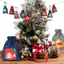 8入組聖誕日曆貼紙,降臨節日曆貼紙,24入組數字貼紙,倒數計時貼紙 - 彩色 - 查看 1