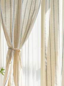 1pc Striped Door Curtain Divider - Multicolor - View 3
