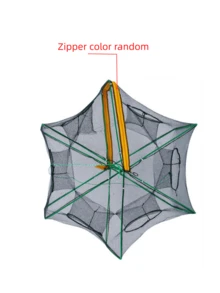 1pc Foldable Fishing Lobster Trap Crab Net, Fishing Accessory - Army Green - View 10