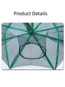 1pc Foldable Fishing Lobster Trap Crab Net, Fishing Accessory - Army Green - View 7