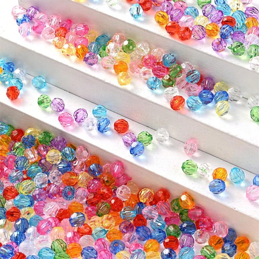 500 Cuentas De Vidrio Esmerilado Transparente De 4 Mm - Para Pulseras, Collares Y Manualidades