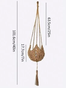 1 件波西米亚花边植物吊篮悬挂植物花盆架庭院花园墙壁装饰家居花园用品悬挂装饰