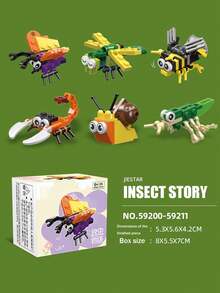 DIY insectos creativo Adorno para oficina & casa Decoración , educativo con intelectual Juguete para niños a aprender edificio con a insectos - Multicolor - Ver 4