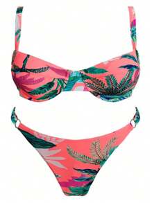 Women Bikini Sets - Màu Cam san hô - Xem 1