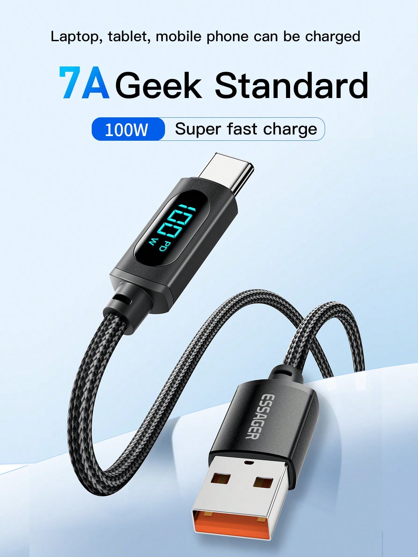 كابل Essager من النوع C 100 واط 7A شحن سريع PD مع...