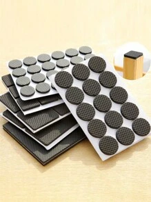 48pcs/set 2.8cm Diameter Free Cut Anti-slip Quiet Eva Table & Chair Foot Pad For Floor Protection - Grey - View 1