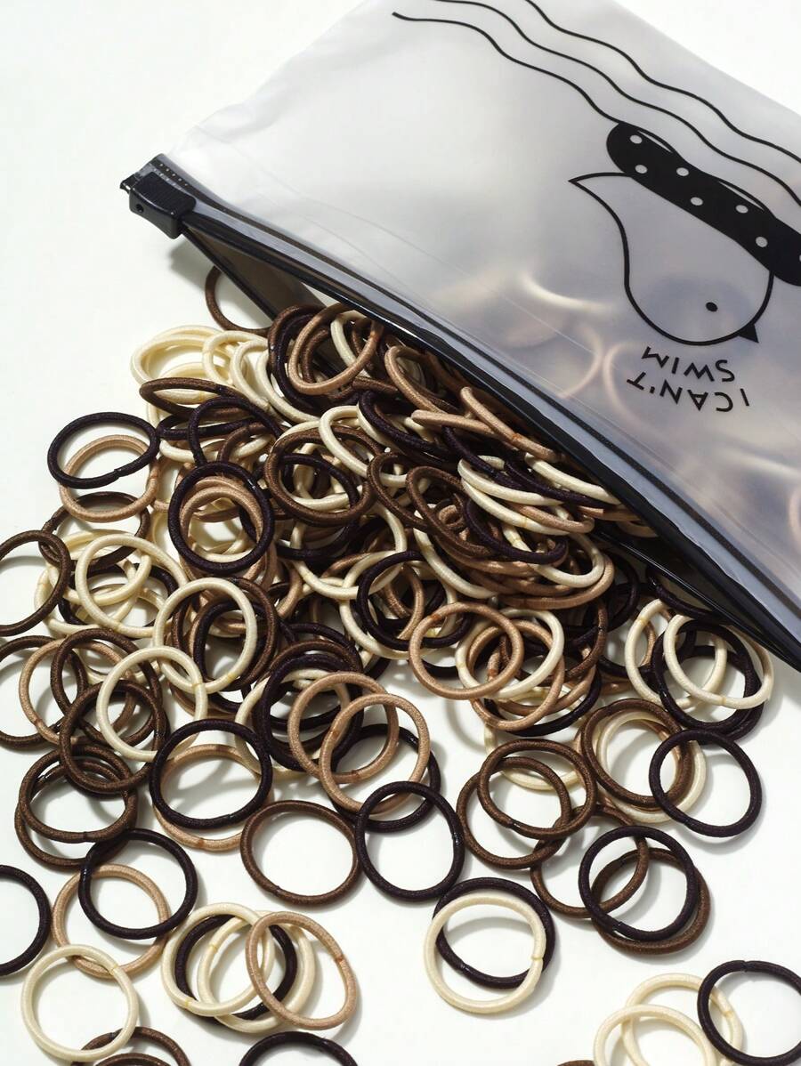 200pcs Girls' Simple & Practical Portable Hair Ties, Fashionable Hair Accessories For Back To School Season - Multicolor - View 1