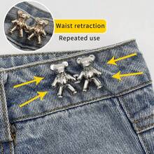 1pc Dungaree Buckle With Adjustable Waist Strap And Fastening Button - one-size - View 2