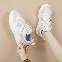 Fashionable Student Sneakers, Korean Style Casual & Versatile Shoes With Heart Decor For Women - Pink - View 2