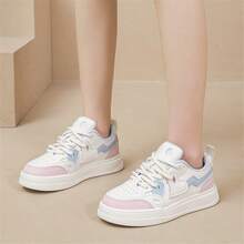 Fashionable Student Sneakers, Korean Style Casual & Versatile Shoes With Heart Decor For Women - Pink - View 3