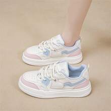Fashionable Student Sneakers, Korean Style Casual & Versatile Shoes With Heart Decor For Women - Pink - View 1