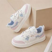 Fashionable Student Sneakers, Korean Style Casual & Versatile Shoes With Heart Decor For Women - Pink - View 6