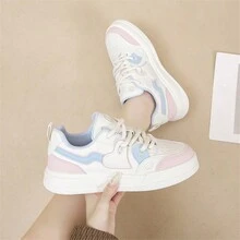 Fashionable Student Sneakers, Korean Style Casual & Versatile Shoes With Heart Decor For Women - Pink - View 4