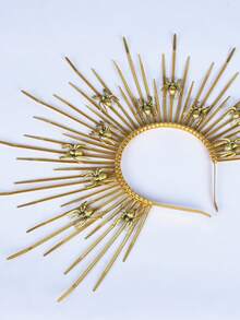 HOWAWAY 1入組美杜莎和蜘蛛點綴哥特式時尚手工金色髮帶,偉大適合派對角色扮演 - 金色 - 查看 3