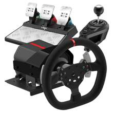 PXN Force Feedback Steering Wheel, V10 Racing Wheel 270/900 Degree with Adjustable Linear Pedals and 6+1 Shifter Gaming Racing Steering Wheel for PC, PS4 - PXN-V10 - View 1