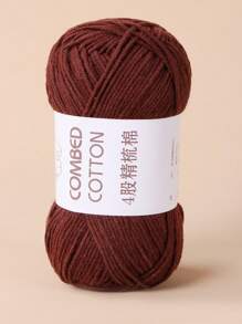 1 卷 4 股精梳棉纱，适用于手工工艺品、玩偶、杯垫和其他 DIY 项目 - 咖啡棕 - 查看 2