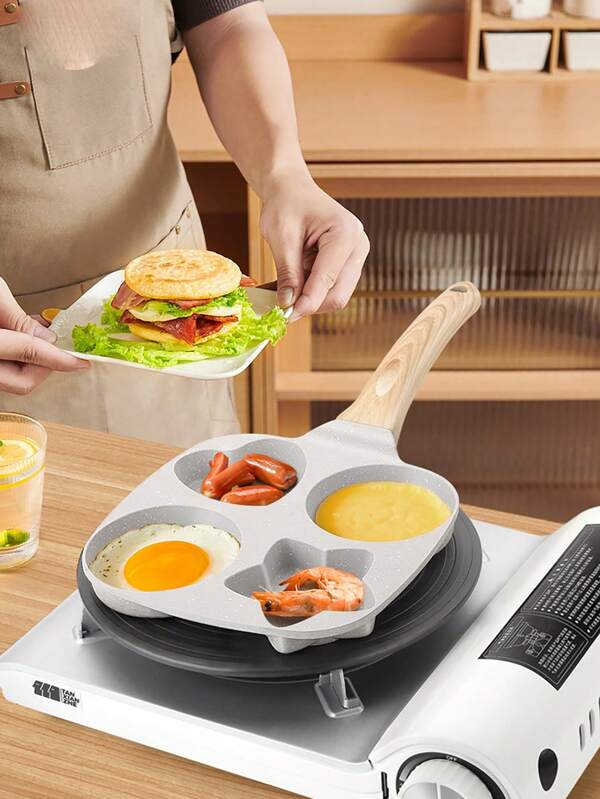 1pc Nonstick Burger & Fried Egg Shaped Pan, Thickened & Deepened