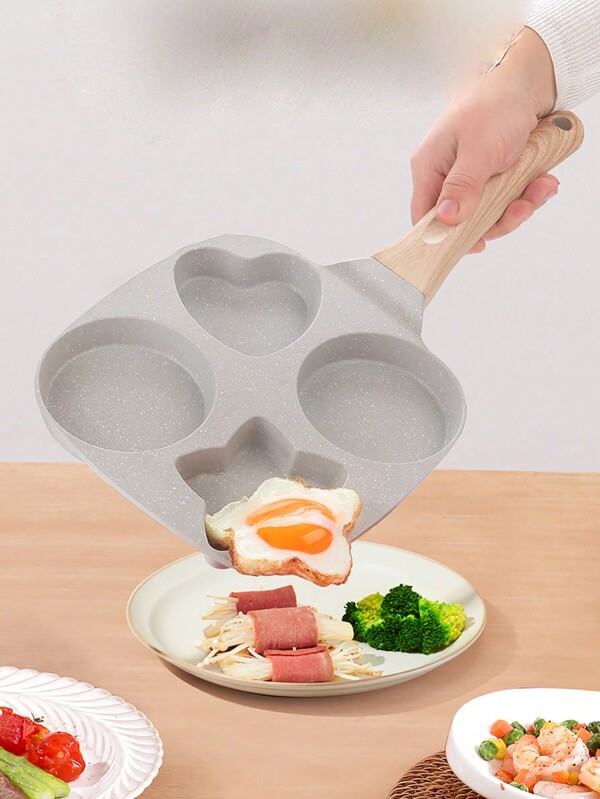 1pc Nonstick Burger & Fried Egg Shaped Pan, Thickened & Deepened