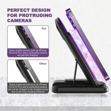 1 件 2023 年新设计三合一多功能无线充电器支架兼容 14，带快速桌面充电支架兼容 和耳机。兼容 多种设备兼容 16 15 14、13、12、11/Pro/Max/Mini/Plus、X、XR、XS/Max、SE、8/Plus，兼容 1-8，兼容 3/2/Pro，兼容 Apple iPad、Android 手机礼物，适合家人、朋友、孩子、生日、圣诞节、冬季、女朋友、男朋友 - 黑色 - 查看 6