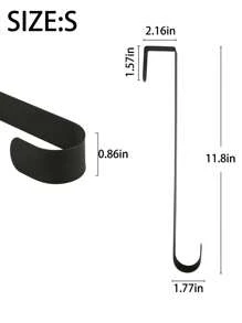 1 件节日装饰花环金属挂钩，可挂在门上，不会留下划痕，非常适合圣诞节、农历新年、情人节、欢迎标志、圣诞节 - 黑色 - 查看 4