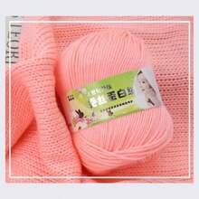 110m/120yd 50g/Bóng Sợi tơ tằm ấm Villus Sợi len mềm Worsted 60% protein tơ tằm 30% len 10% cashmere Sợi đan tay thân thiện với da - Màu xanh Ô liu - Xem 6