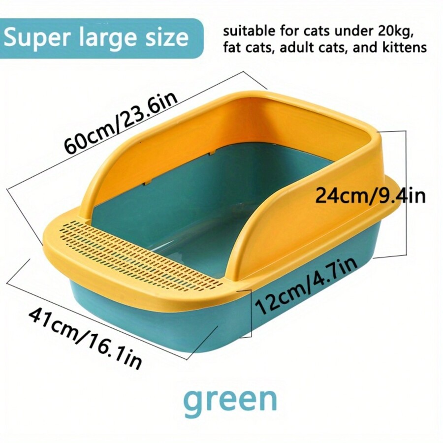 Extra Large Cat Litter Box With High Sides To Prevent Spills, Includes