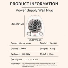 1 件 Sokany 插入式 2000w 多功能家用热风机 Sk-1650，冷/热风可调，便携多功能，保护，自动断电，网状设计防烫盖，防滑脚垫，旋钮控制，操作简便，大功率 2000w - 白色 - 查看 10